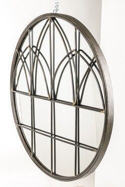 Gothic lustro w czarnej ramie, wym.76x76x3cm