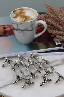 OD RĘKI posrebrzane koziołki pod sztućce, Pałacowe, 6 sztuk