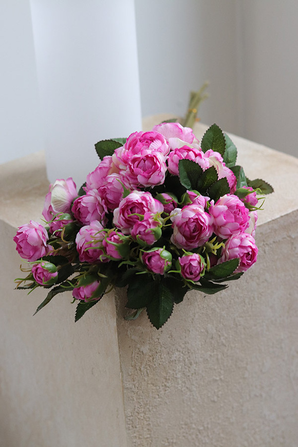 Rosalie, gałązka sztucznej róży, różowa