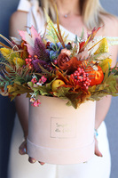 Beria, welurowy flowerbox jesienny, wym.34x34cm