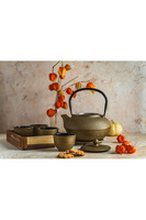 Awaji żeliwny zestaw do herbaty na cztery osoby granatowy