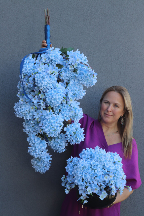 Blue Hydrangea, komplet dekoracji nagrobnych