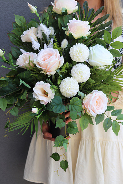 Biała Promesa, komplet dekoracji nagrobnych