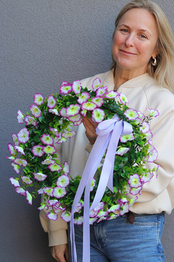 OD RĘKI Pelagia White, piękny wianek dekoracyjny, śr.44cm 