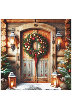 Holiday Doorway, świąteczne serwetki papierowe, 20szt