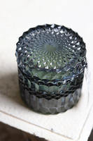 Crystal, elegancka świeca w szkle, niebieski, śr.8.5xwys.8.5cm