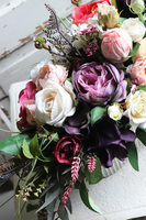 Hegrano Silver, kompozycja kwiatowa w naczyniu, wym.24x47cm