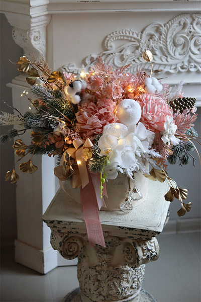 Pink Carrington, flowerbox zimowy LED	