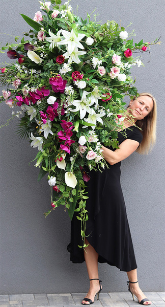 Królewska, ogromna wiązanka nagrobna, dł.150cm