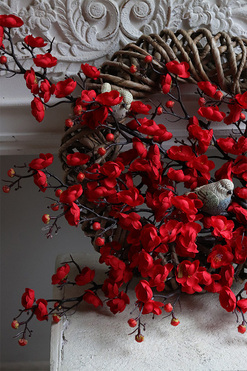 Wiśnia Czerwona 2, wiosenny wianek, rozp.60cm