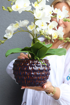 OD RĘKI Krettera, sztuczny storczyk w ozdobnej donicy, wys.47cm