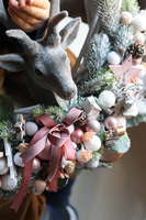 Scandi Ren, świąteczny wianek z reniferem, śr.42cm 