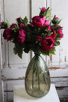 bukiet peonii w szklanym wazonie, Pink Lady, wys.68cm 