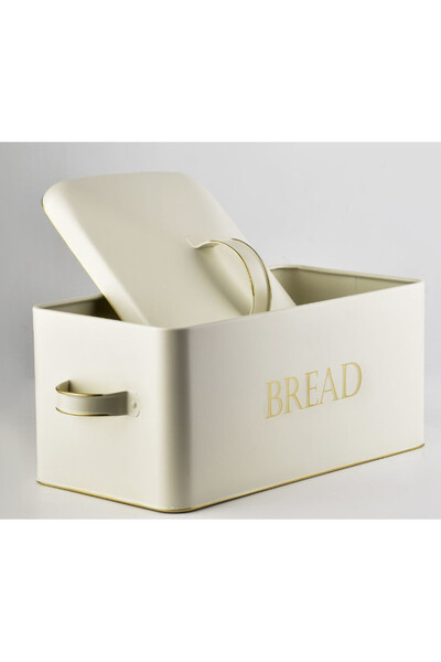 chlebak metalowy Modern Kitchen, beżowy, wym.39x18x21cm