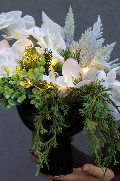 Dekoria Ośnieżony Storczyk, elegancki storczyk zimowy