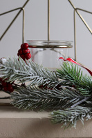 Star Red Winter, świąteczny stroik na świeczniku