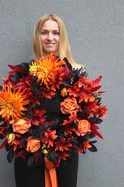 Halloween Fall, efektowny jesienny wianek na drzwi