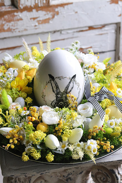 Easter Sun, wielkanocny stroik na talerzu, wym.20x44cm