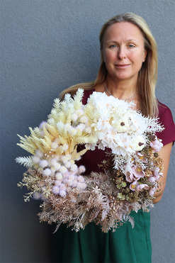 Boho York Autumn, jesienny wianek z dyniami, rozp.54cm 