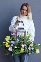 Angelo Garden Hefrana, lampion nagrobny z kwiatami