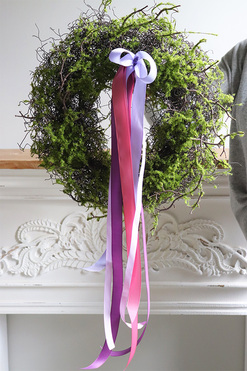 Mech Leśny, wysokiej jakości nowoczesny zielony wianek, śr.40cm 