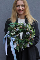 Snowy Christmas, ponadczasowy świąteczny wianek, śr.28cm