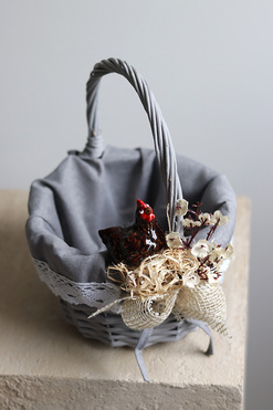 OD RĘKI Helka, dekorowany koszyczek wielkanocny, wys.23cm