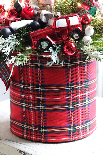 Moko Xmas Tartan, świąteczny flowerbox LED