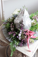 Srebrna Kura na Grzędzie, wielkanocny stroik na tacy