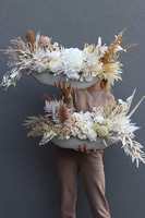 Beżowe Boho Concrete, kompozycja kwiatowa na stół Laos