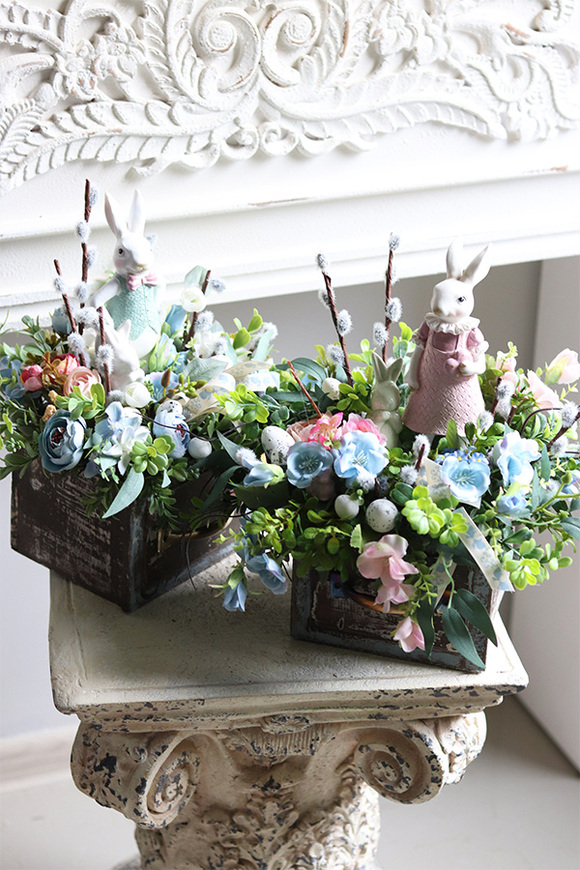 dekoracja wielkanocna w szufladzie, Zajączek Pink Girl