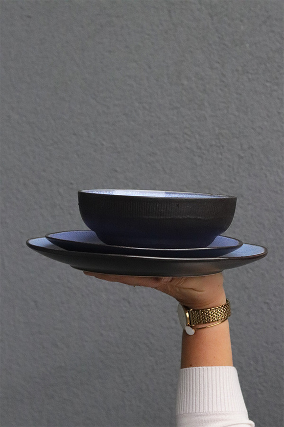 Bonita Blue, komplet obiadowy dla 6 osób, 18 elementów