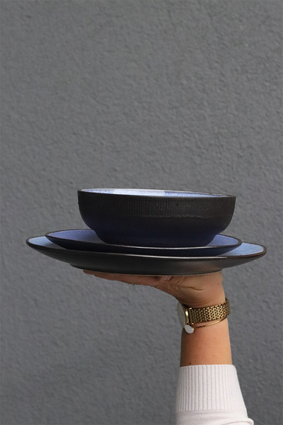 Bonita Blue, komplet obiadowy dla 6 osób, 18 elementów