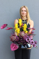 Heriosa, nowoczesna kompozycja nagrobna w naczyniu, wym.60x65x45cm