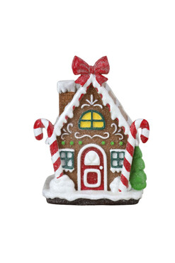 Gingerbread House J, świąteczny domek z piernika LED, wym.15x11x12.5cm