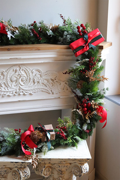 Xmas Gabinetto Złota Wigilia, świąteczna girlanda na kominek, dł.300cm