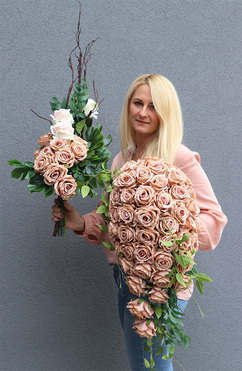 Cappuccino, wiązanka nagrobna, dł.68cm