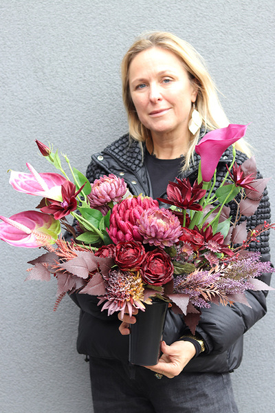 Bordo Cherry, komplet dekoracji nagrobnych