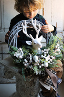 Scandi Laponia, świąteczny wianek z reniferem, śr.42cm