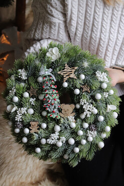 OD RĘKI Moja Mała Gwiazdka, świąteczny wianek dekoracyjny, śr.30cm