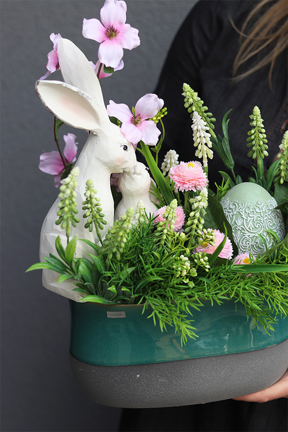 Zajęcza Rodzinka, stroik wielkanocny z zajączkami