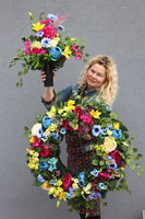 Summer, barwny komplet nagrobny, bukiet+wieniec