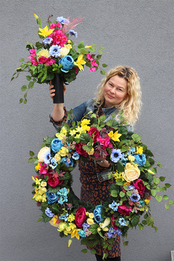 Summer, barwny komplet nagrobny, bukiet+wieniec