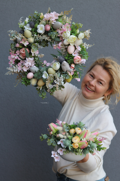 bajeczny wianek wiosenny, Valendia Canoe Pastels, śr.40cm