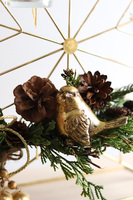 Star Golden Bird, świąteczny stroik na świeczniku	