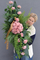 Kalipso Pink Roses, sztuczna wiązanka pogrzebowa