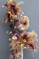 Glamour Gold, dekoracyjny panel ze sztucznych kwiatów