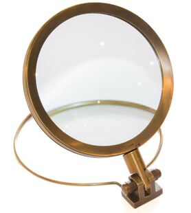 Mosiężna lupa gabinetowa, śr.10,5cm