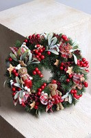 Piernikowe Ludki, świąteczny wianek na drzwi