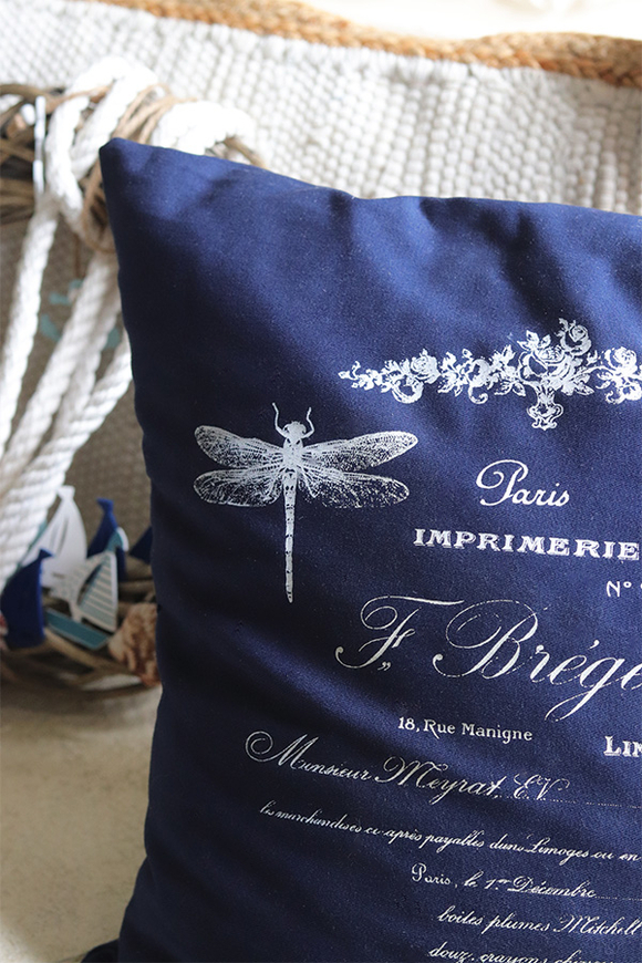 poduszka dekoracyjna granatowa French